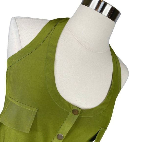 LAmade Green & Gray Silk Halter Top - Size Medium - Picture 4 of 6